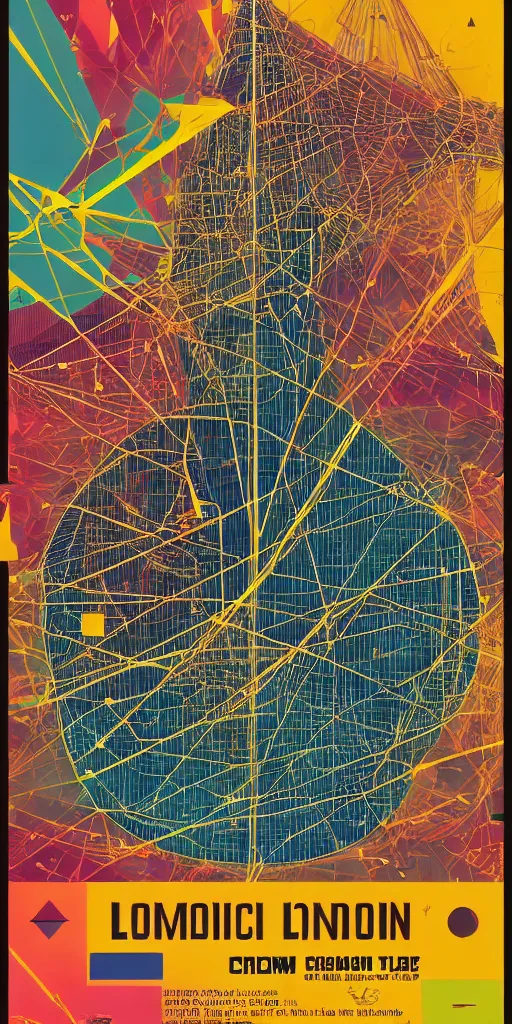 Image similar to vintage color photo of cosmic London broken physics skyrise vista, microscopy, singularity, f22, ISO 100, isometric, infographic, poster