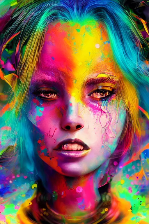 beautiful confused female artist, vibrant colors, | Stable Diffusion ...