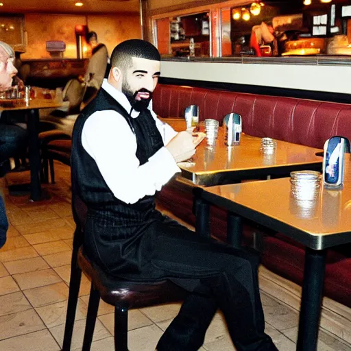 Image similar to drake at a diner