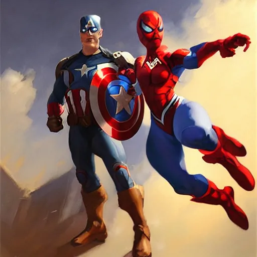 Prompt: greg manchess portrait painting of a female ironman captain america and spiderman as overwatch character, medium shot, asymmetrical, profile picture, organic painting, sunny day, matte painting, bold shapes, hard edges, street art, trending on artstation, by huang guangjian, gil elvgren, ruan jia, greg rutkowski, gaston bussiere