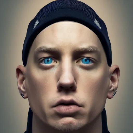 Prompt: a selfie of eminem by jason de graaf, pedro campos and denis peterson. intricate, detailed, complex, fractal, hd, 4 k, realism, hyperrealistic painting, appgamekit, art of illusion, artrift, cryengine, finalrender, rendered in blender, shadow depth, sketchfab, sketchlab, substance designer, vray, unreal engine