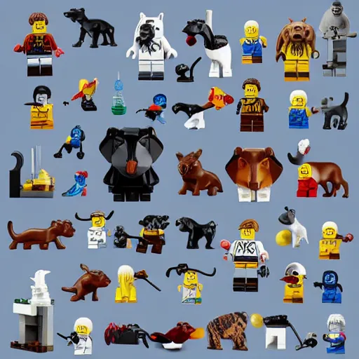 Prompt: Lego anthropomorphic animal set, product advertisement photos, white background -9