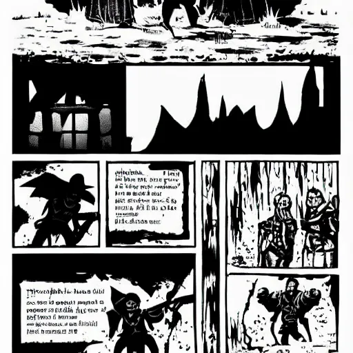 Prompt: The last speck of hope on a dead earth. Dark Fantasy, Film Noir, Black and White. High Contrast, Mike Mignola, D&D, OSR