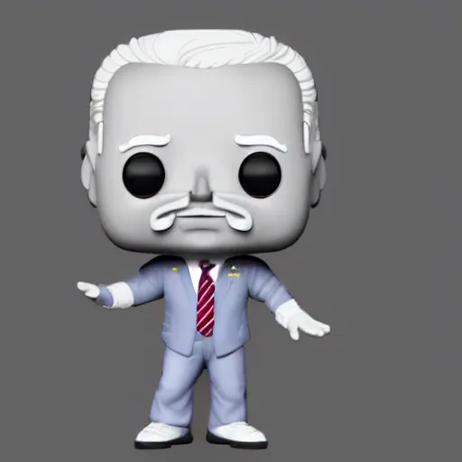 Image similar to full body 3d render of joe biden as a full body funko pop!, studio lighting, grey background, single body, no shadow, blender, trending on artstation, 8k, highly detailed