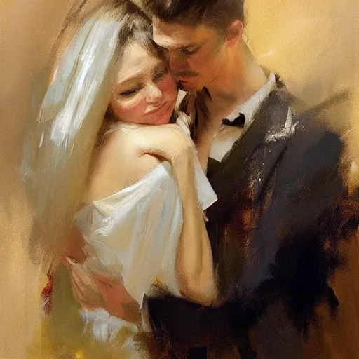 Image similar to spontaneous unfinished romantic portrait, beautiful juicy brush strokes, by Richard schmid and Sargent, trending on cgsociety, expressionism, linen canvas