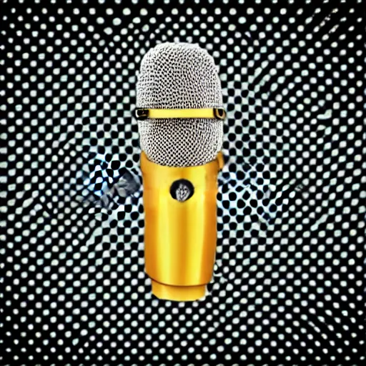 Image similar to iconic vector logo illustration of a microphone line art, bold