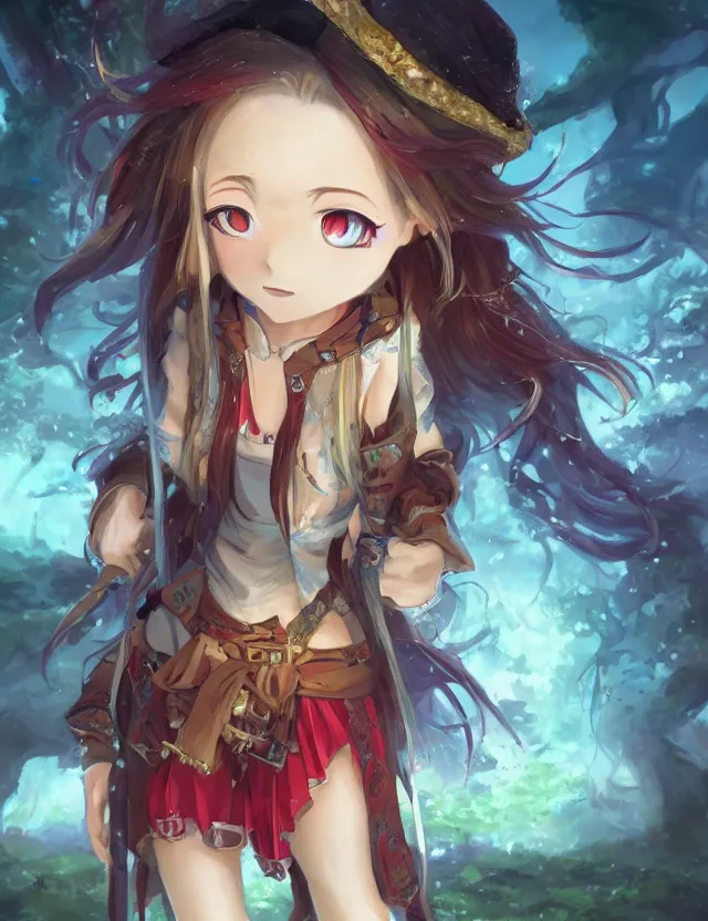 Image similar to scenic wide angle portrait of a teenage girl, distinct bard outfit, anime in fantasy style, trending artwork, painted in anime painter studio, by anato finstark, tony sart, marc simonetti and an anime artist, collaboration