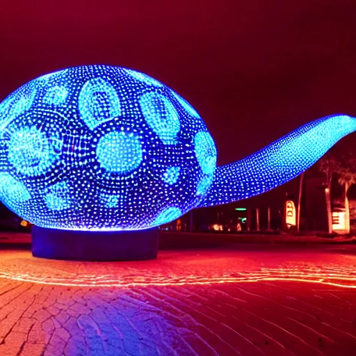 Image similar to tron dinosaur egg made up of glowing electric plates. cinestill