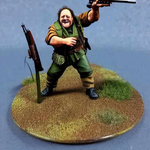 Image similar to danny devito painted wargaming miniature, bolt action, higly detailed, 4 k