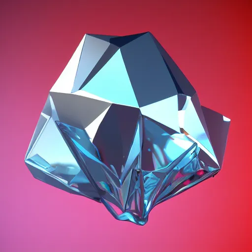 Image similar to a metallic crystal creature, 4K HD, low poly