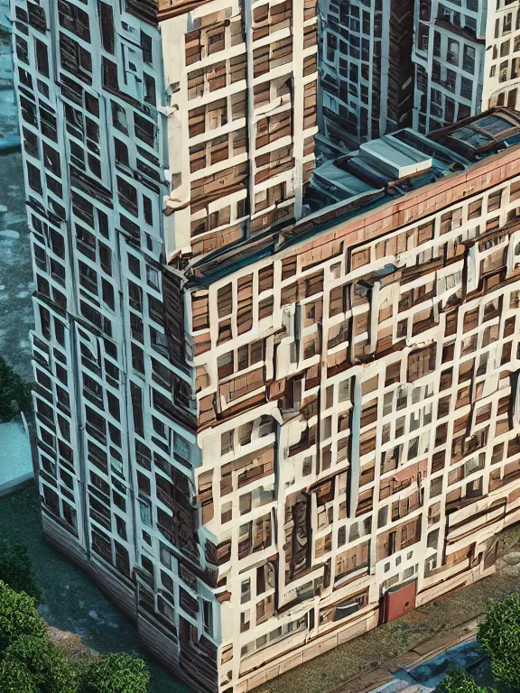 Prompt: soviet apartment building building, beautiful detailed miniature, isometric, 3d render, octane unreal render, ultra realistic, studio lighting, super detailed, 4k, simple