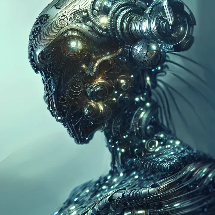 Image similar to organic cyborg, diffuse lighting, fantasy, intricate, elegant, highly detailed, lifelike, photorealistic, digital painting, artstation, illustration, concept art, smooth, sharp focus, art by skunkyfly and kelogsloops