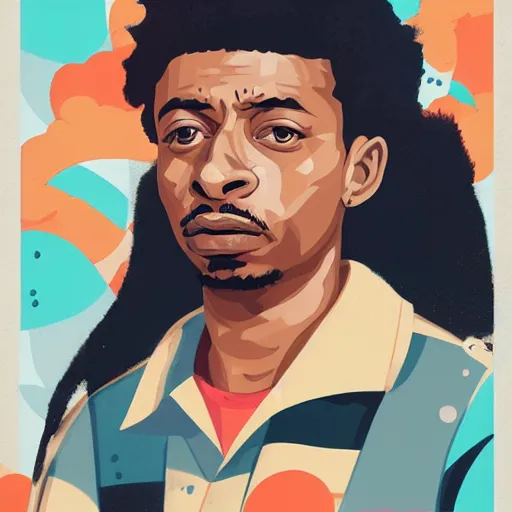 Prompt: 21 Savage profile picture by Sachin Teng, asymmetrical, Organic Painting , Matte Painting, geometric shapes, hard edges, graffiti, street art:2 by Sachin Teng:4