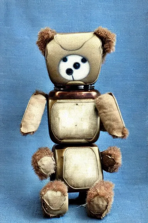 Prompt: ( ( ( ( ( 1 9 5 0 s retro science fiction cute robot teddy bear. muted colors. ) ) ) ) ) by jean - baptiste monge!!!!!!!!!!!!!!!!!!!!!!!!!!!!!!