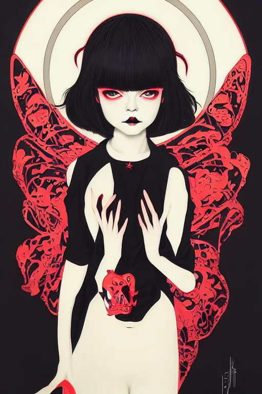 portrait of a satanic witch by james jean by ilya | Stable Diffusion ...