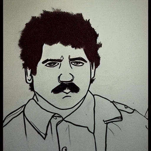 Image similar to child's drawing of pablo escobar