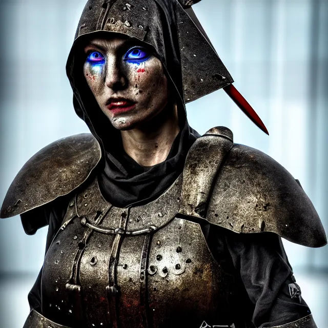 Image similar to photo of acyberpunk nun warrior highly detailed 8 k hdr smooth sharp focus high resolution award - winning photo