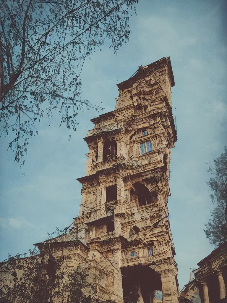 Prompt: Instax photo of a landmark in Tbilisi by Oleg Oprisco