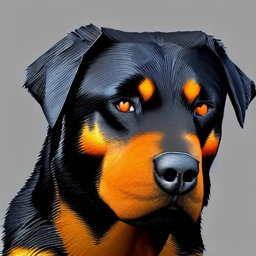 Prompt: rottweiler 3 d low poly art