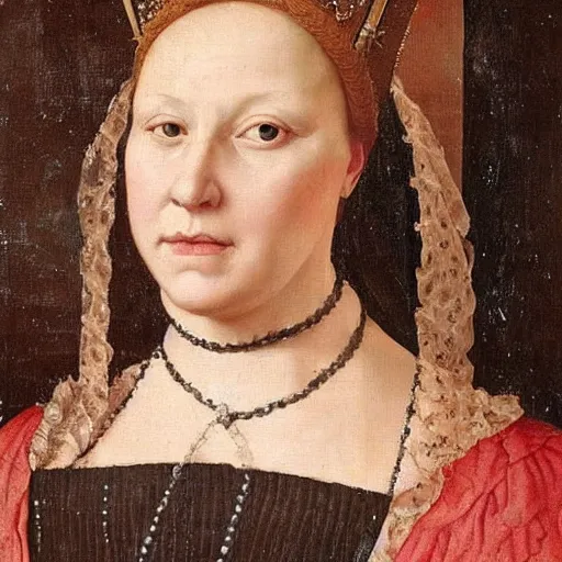 Image similar to portrait of a beautiful woman in a dress, oil painting in a renaissance style, detailed