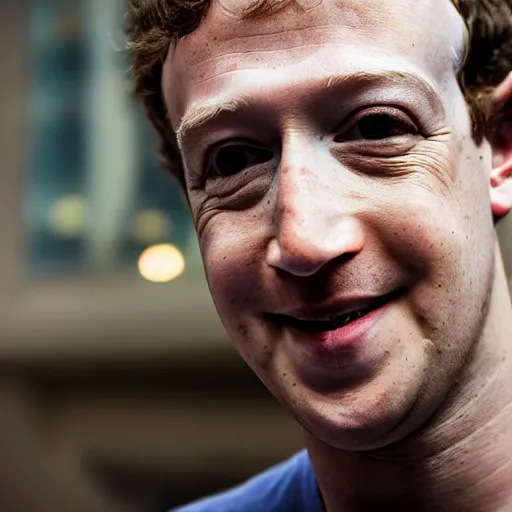 Image similar to mark zuckerberg as a dirty decrepit homeless man, 4 k ultra high detailed