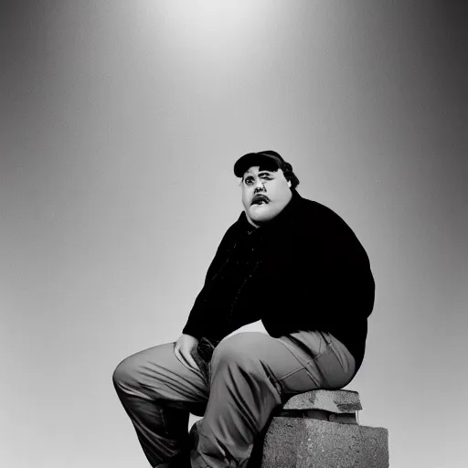 Prompt: portrait photo of john candy in the style of steve mccurry