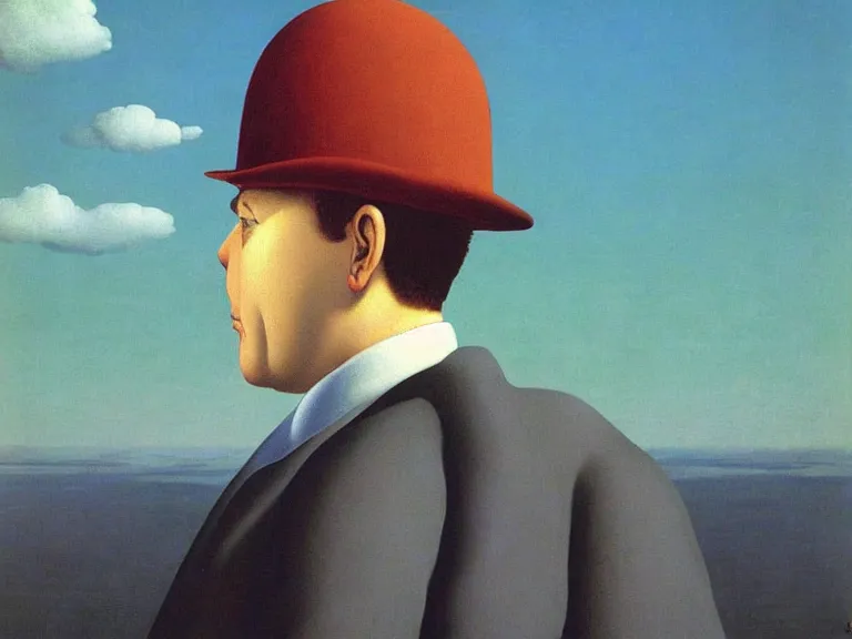 Prompt: persistance of memory, painting by rene magritte, high detail, high resolution