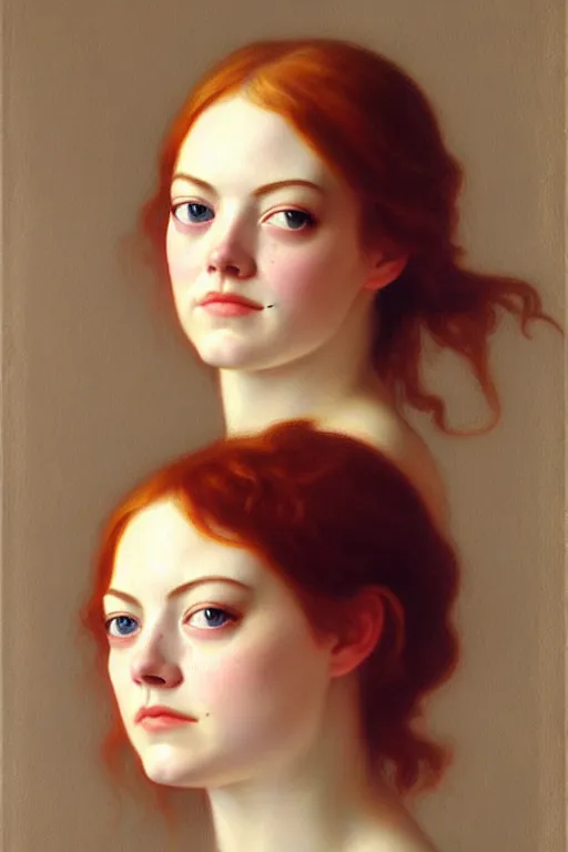 Image similar to emma stone, painting by rossetti bouguereau, detailed art, artstation