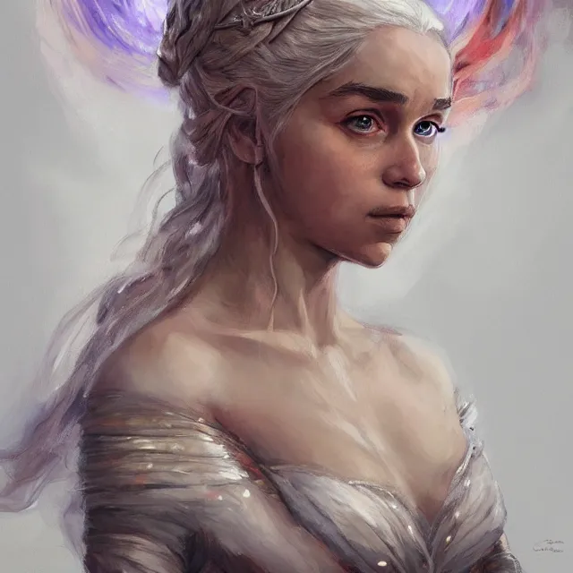 Prompt: daenerys targaryen as a firebender, portrait, elegant, intricate, digital painting, artstation, concept art, smooth, sharp focus, illustration, art by konstantin korovin and daniel f. gerhartz and john howe