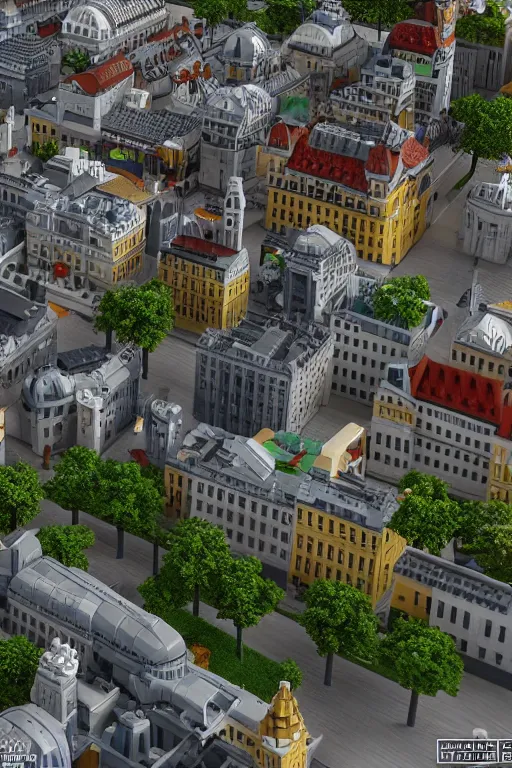 Prompt: a lego model of vienna, 3 d render, unreal engine 5, 4 k textures, ultra shaders