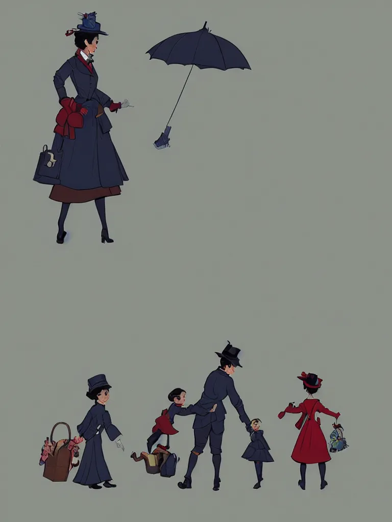 Image similar to mary poppins by disney concept artists, blunt borders, rule of thirds