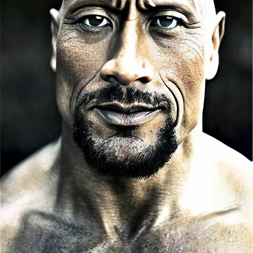 Image similar to Dwayne Johnson as samurai , photograph, natural light, sharp, detailed face, magazine, press, photo, Steve McCurry, David Lazar, Canon, Nikon, focus