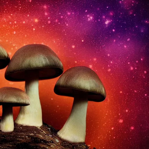 Image similar to mushrooms digesting the universe, 8 k