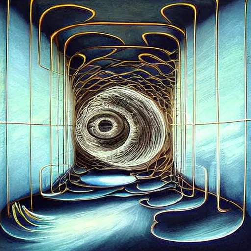 Image similar to the infinite hotel, Mind-Blowing Illusion Painting by Tomek Sętowski