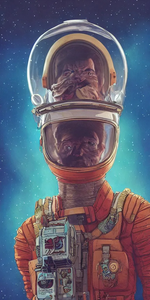 Prompt: a high quality portrait photo of a space punk explorer, by moebius and geof darrow, photorealistic, 8 k, artstation