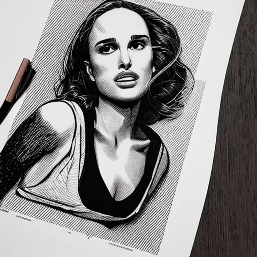 Image similar to “Natalie Portman, full color, mcbess poster, super detailed image””