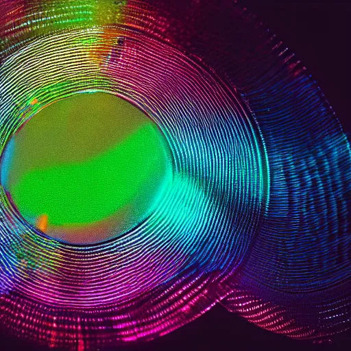 Prompt: intricate, mesmerizing light refractions seen through a moving, half full Club Mate bottle, photograph, sunshine, alternativ techno club