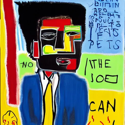 Image similar to joe biden as a black person, african american, by basquiat,