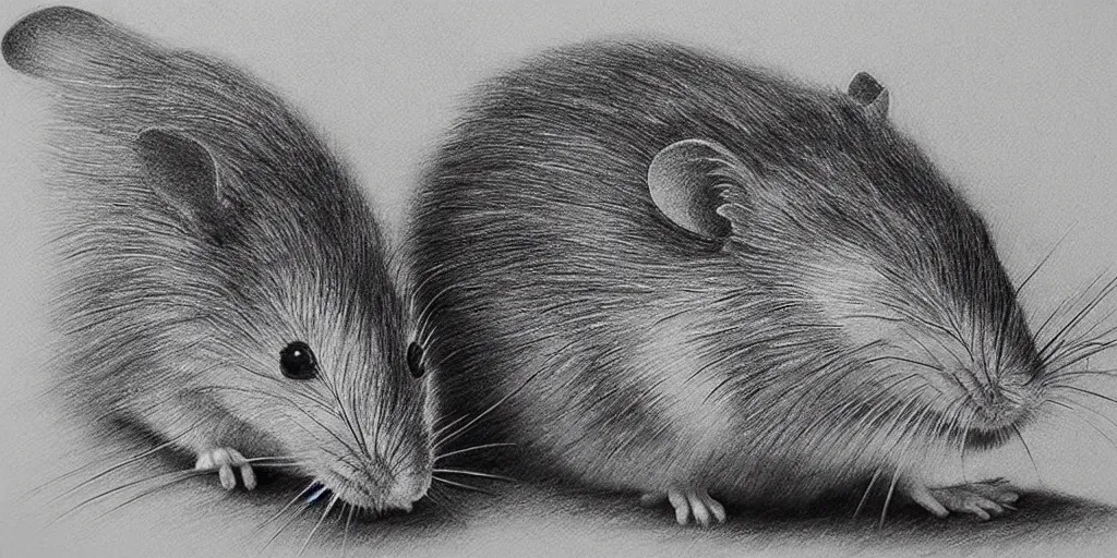 Image similar to a beautiful pencil drawing of exactly one!!! mouse; masterpiece; extremely highly detailed; ultra-realistic; trending on artstation