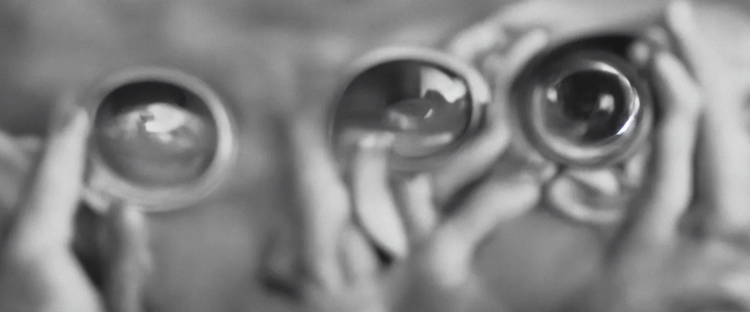 Prompt: detailed sharp portrait photograph in the style of popular science circa 1 9 5 5 of a single sailor in close up looking directly at lens through binoculars