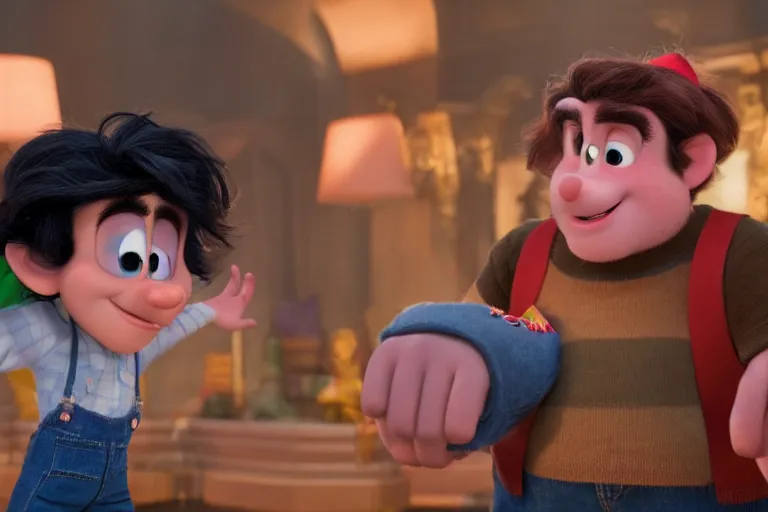 Image similar to timothee chalamet plays ralph in the live action adaptation of disney's wreck - it ralph, red weapon 8 k s 3 5, cooke anamorphic / i lenses, highly detailed, cinematic lighting