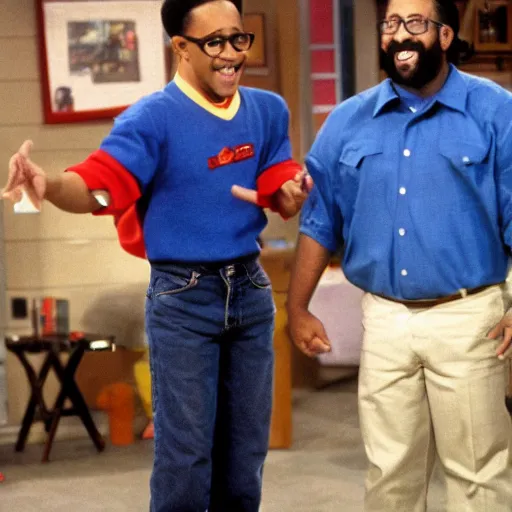 Prompt: Al Borland meets Steve Urkel