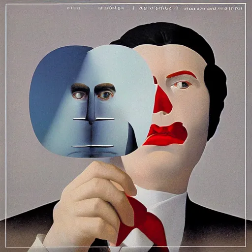 Prompt: An album cover designed by René Magritte