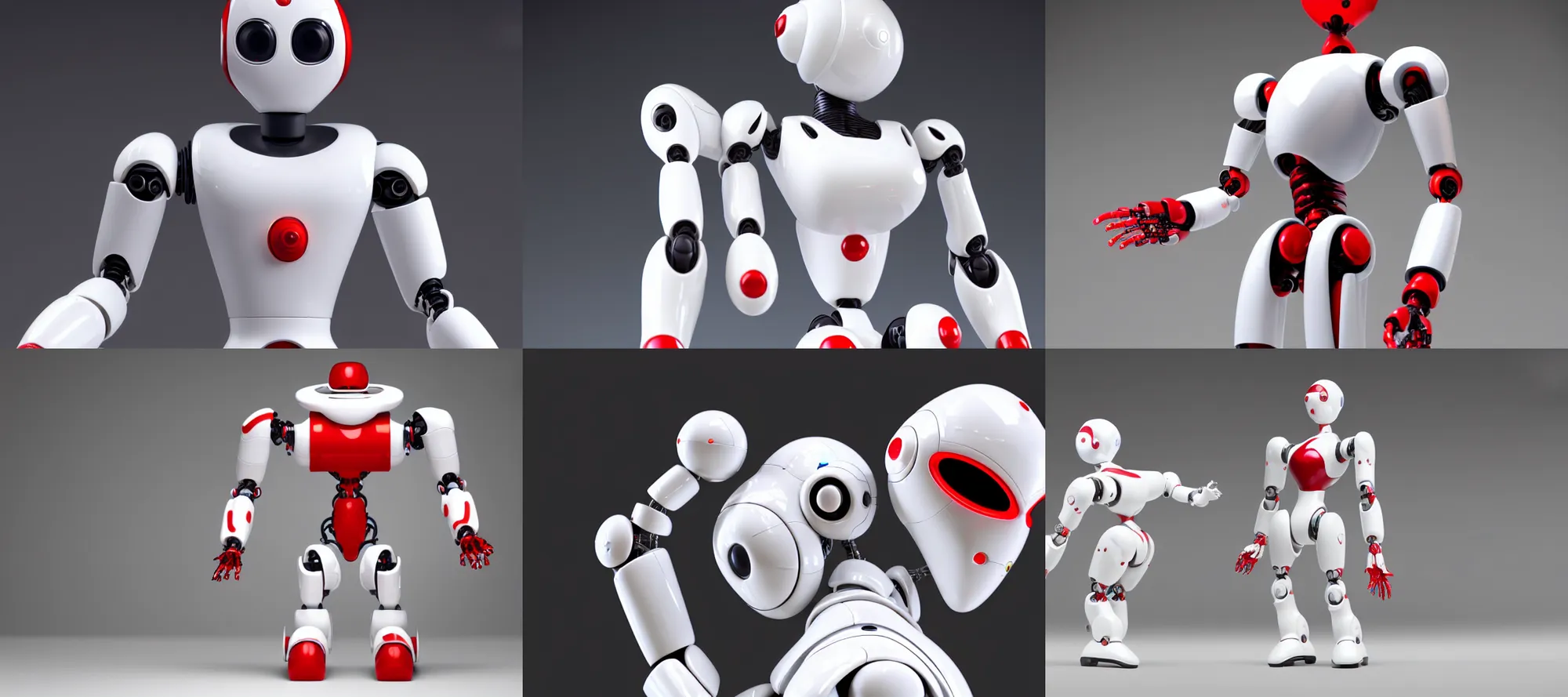 Prompt: high quality white glossy plastic robot with extremely organic design by Luigi Colani, highly capsuled, robust design, simple elegant design, some red accents, very coherent symmetrical artwork, cinematic, incredibly detailed, octane render, unreal engine, 8k, Vibrant colors, Smooth gradients, High contrast, Artstation, Product shot, studio spotlight