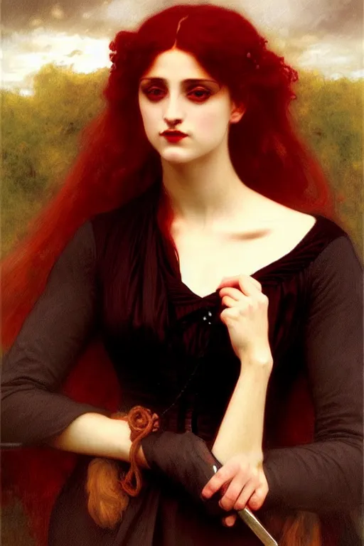 Image similar to victorian vampire, painting by rossetti bouguereau, detailed art, artstation