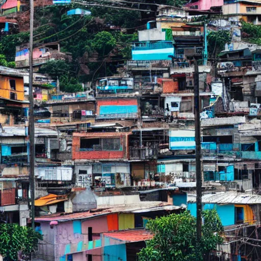 Image similar to a favela world, cinematic