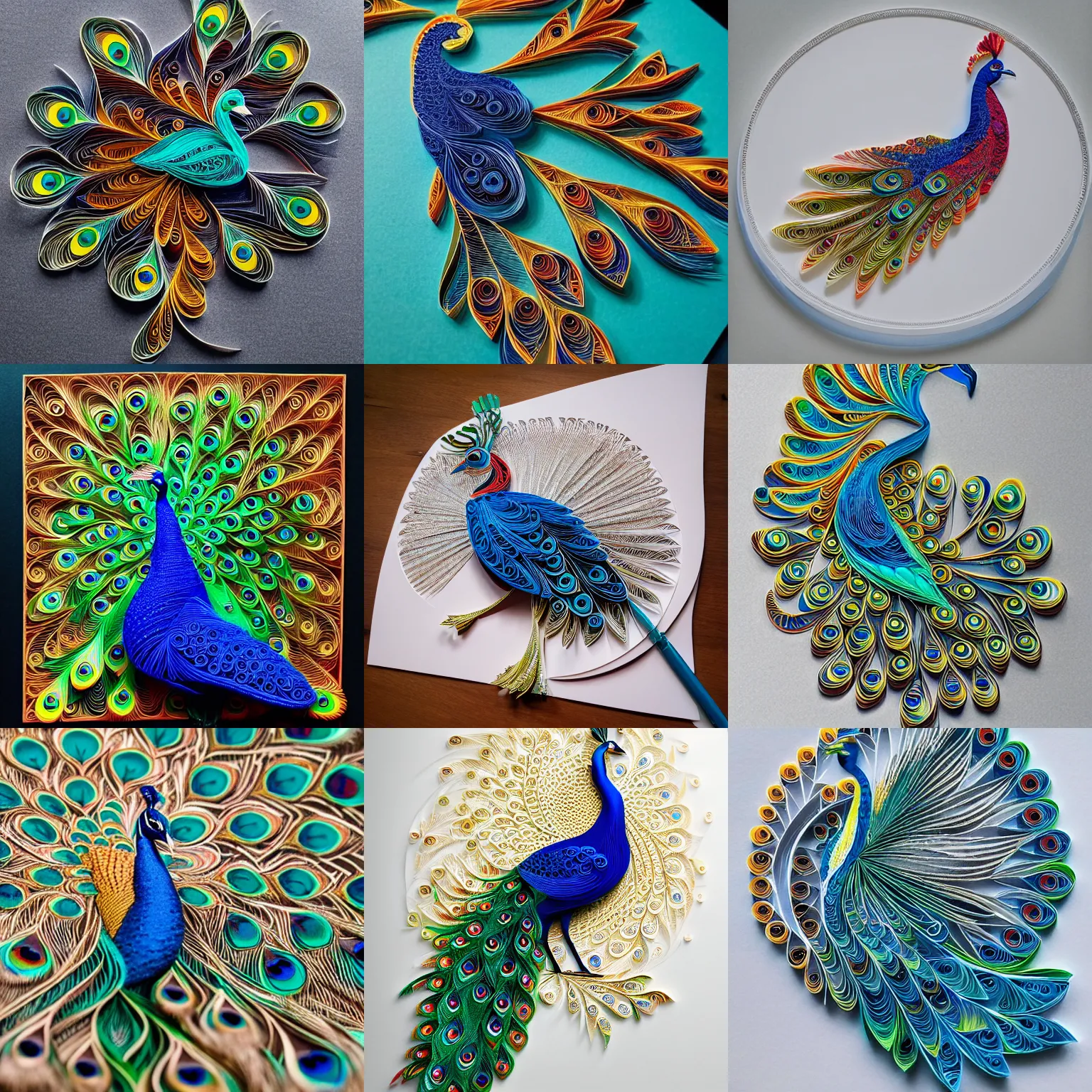 Peacock Paper Quilling 