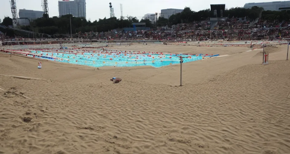 Image similar to olympic swimming in sand