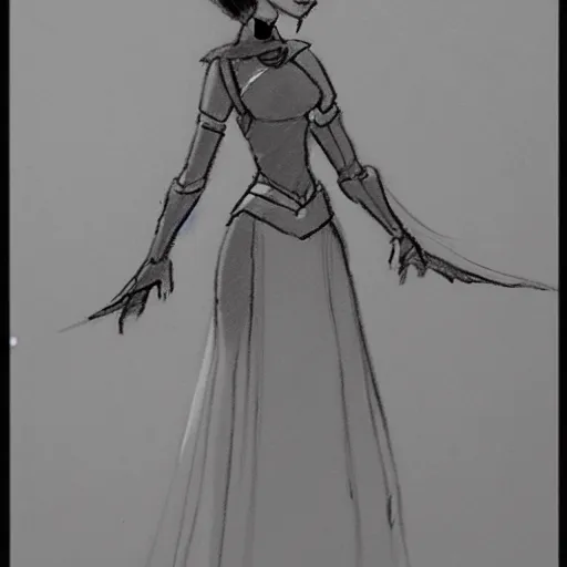 Image similar to milt kahl sketch of victoria justice as princess padme from star wars
