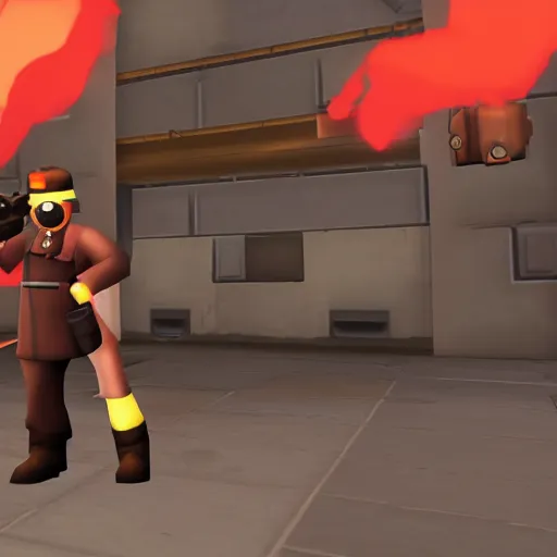 Prompt: Team Fortress 2, Meet the Pyro